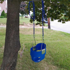 Toddler Swing, Full Bucket Baby Swing Seat & Iron Chains (Blue) | Baby Swing Out