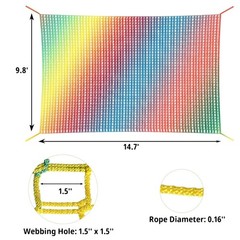 Multicolored Climbing Cargo Net 14.7′ x 9.8′ – Double Layer Playground Safety Ne