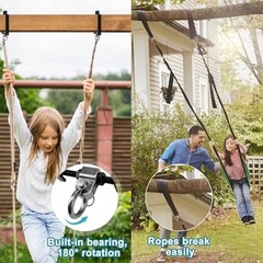 Heavy Duty Swing Hangers with 180° Snap Hooks – Metal Swing Set Brackets, 2 Pcs