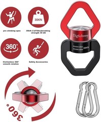 Black Red Aluminum 35KN Swing Swivel with 2 Carabiners for Kids & Aerial