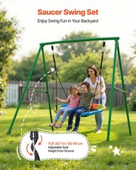 VEVOR Swing Set for Backyard Swingset Outdoor for Kids 40 in A-Frame Colorful