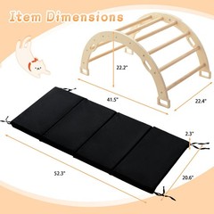 Kids Climber Arch Rocker with Cushion Black, Montessori Climber Indoor Climbing