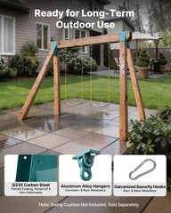 VEVOR Swing Set Brackets Heavy-Duty A-frame Hardware 2 Brackets 4 Hangers Green