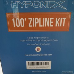 Hyponix 100ft Zipline Kit Outdoor Kids Play Equipment, Ages 3+ Years