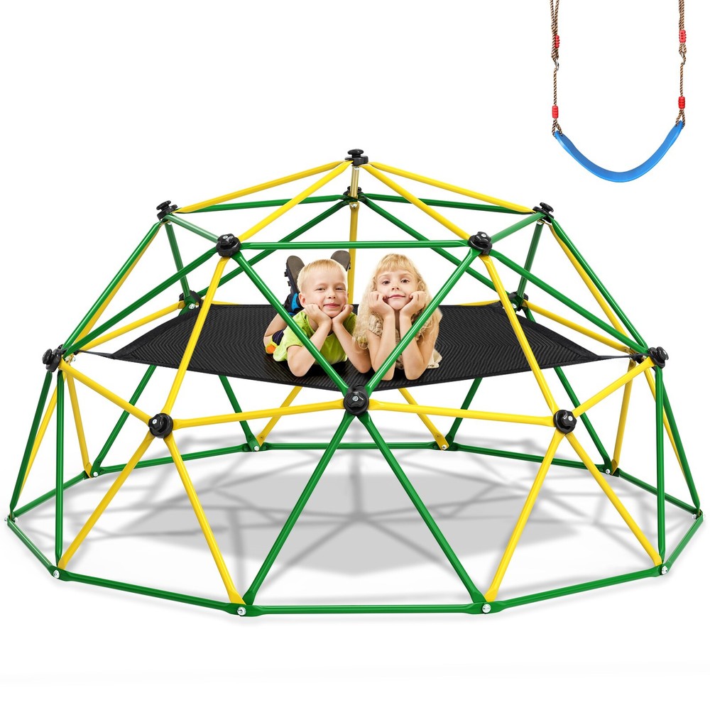 10FT Climbing Dome Climber 2 in 1 Hammock Swing Jungle Gym for Kids Outdoor Play