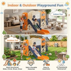 Triple Safe Zone Toddler Slide Climber Set Indoor Outdoor Play Equipment for Kid