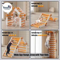 Toddler Climbing Toys,Kids Pikler Triangle Set,Montessori Indoor Play Gym,Multif
