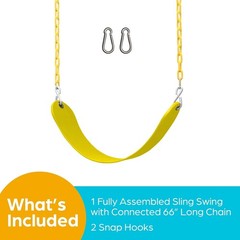 Yellow Plastic Swing Seat with Heavy Chains – Pre-assembled Swing Kit for Kids