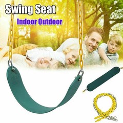 Swing Seat Heavy Duty Playing Swings Set Slides Chains Green Outdoor Indoor US