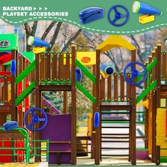 Playground Accessories Swingset Steering Wheel Plastic Telescope Telephone Sw…