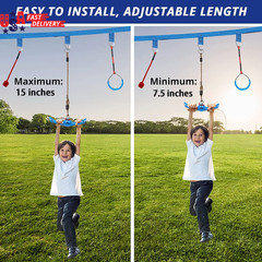 Ninja-Twister Swing Spins Set: Slackline Attachments – 360° Handle Twist-Spin Fl