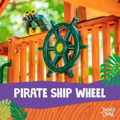Yellow and Green Captain Ship Wheel Swing Set Accessory for Any Playset