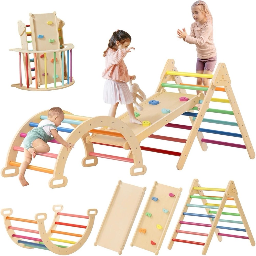 Tiny Land 7-in-1 Foldable Pikler Triangle Climbing Toys DAMAGED PACKAGING