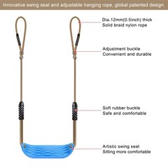 Non-Slip Plastic Swing Seat, Heavy Duty Tree Swing Set with Adjustable Rope &…