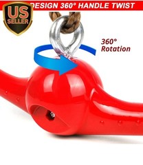 Ninja-Twister Swing Spins Set: Slackline Attachments – 360° Handle Twist-Spinner