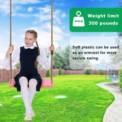SELEWARE Heavy Duty Swing Seats for Kids & Adults, Non‑Slip Flat Plastic & U‑…