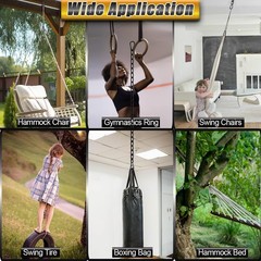 Black Swing Swivels 2 Pack, 304-Stainless Steel Swivel Rings, Double Eye Swiv…