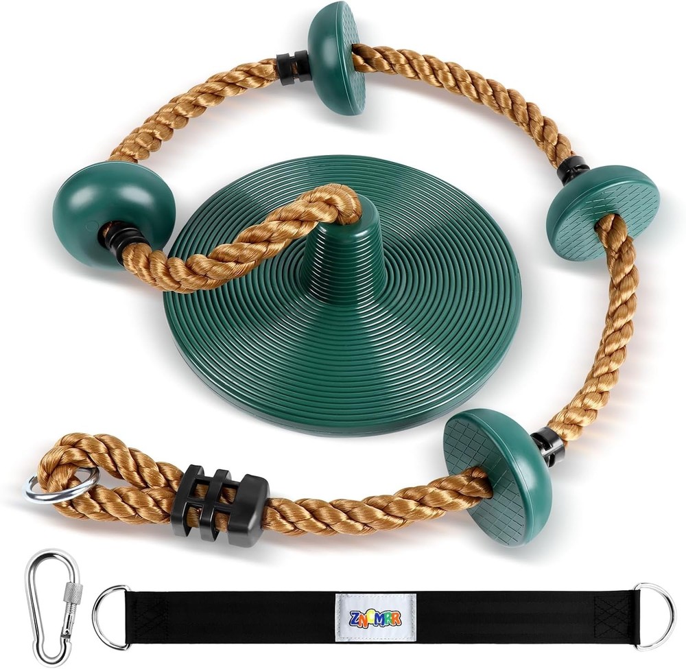 Climbing Rope with Disc Swing Seat Set for Kids Tree