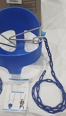 High Back Full Bucket Toddler Swing Seat with 60″ Heavy Duty Plastic Coated Chai