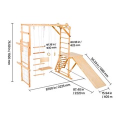 Kids Boys Girls Indoor Jungle Gym Climbing Playset Slide, Swing, Monkey Bars