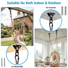 2-piece Heavy-Duty 360 Degree Rotating Swing Installation kit, Swing Hook Fix…