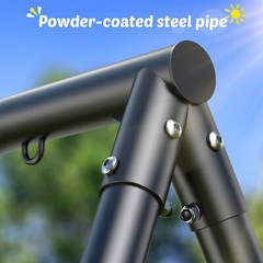 Metal Swing Set 60″ Large Platform Swing 440lbs Heavy Duty Kids Backyard Playset