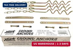 Metal Ground Anchor Kit – 4pcs Auger-Style 12 3/4″ ea. All Hardware Included. Ea