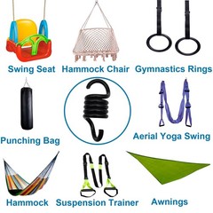 2 Pack 1500Lbs Heavy Duty Hammock Porch Suspension Extension Hook for Patio Gym