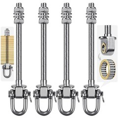 SELEWARE Heavy Duty Stainless Steel Swing Hangers 4 Pack, D (9 Inch, 4 Pack)