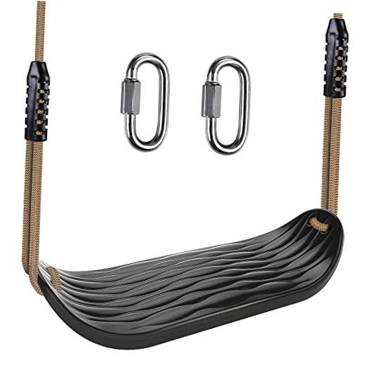 Heavy Duty Swing Seat with Adjustable Rope 1 Pcs Black U-shape Swing Seat