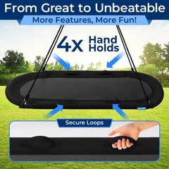 SereneLife 67 in Oval Platform Swing w/ Hang Kit Indoor/Outdoor (Black)