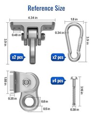 Heavy Duty Swing Hangers Hardware Included-Corrosion Resistant 2 Pack Silver