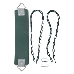 Outdoor EVA Soft Board Swing With Coated Chains Dark Green Easy To Install IQAK