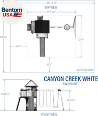 Backyard Discovery Canyon Creek White Cedar Wood Swing Set with Wave Slide, Club