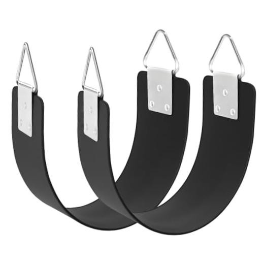 2 Pcs Swing Seat with Metal Triangle Ring 30.4 x 5.9 Inch, Support 300lb, Black