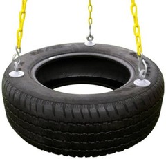 Rubber Tire Swing for Backyard Outdoor Playsets – 3 Rubber Coated Swing Chains