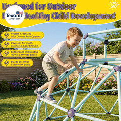 6 Ft Climbing Dome with Top, Outdoor/Indoor Geometric Jungle Gym Playset, Dual S