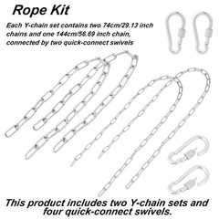 2 Pack Hammock Chain Set, Hanging Porch Swing Extension Chain Kit with Insura…