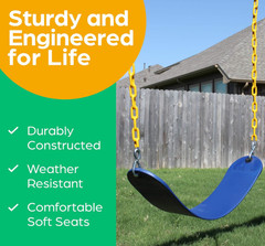 Jungle Gym Kingdom Outdoor Swing Seat Replacement Heavy Duty Chains Playground