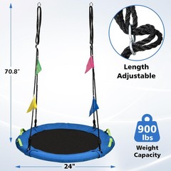 Tree Swing, Saucer Flying Swing 24 Inch for Kids, 900lbs Weight Capacity, wit…