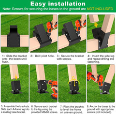 Heavy-Duty Swing Set Brackets, A-Frame Swing Set Hardware Kit, 1 Middle Bracket
