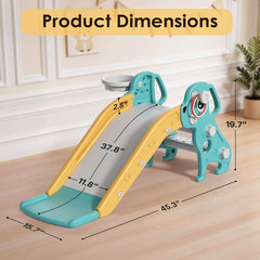 4 in 1 Toddler Slide, Kids Slide for Indoor Outdoor Playground, Slides with Bask