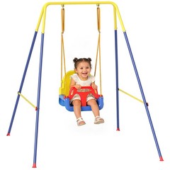 3 in 1 Toddler Swing Set, Folding Child Swing Set for Kids, Blue