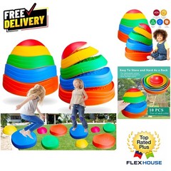 Lightweight and Stackable Kids’ Stepping Stones – 10 PCs for Play & Learning