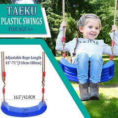 Swings for Kids, Plastic Swing Seat with Rope Kids Tree Swing Set Blue