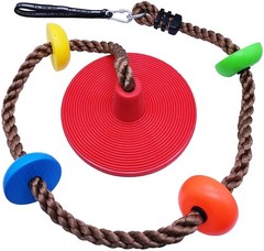 Tree Climbing Rope and Kids Disc Swing Seat Set Outdoor Backyard Playground A…