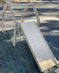 HappyMoon Montessori Climber Set w/ Rock Wall Ramp & Platforms ~ Pikler Triangle