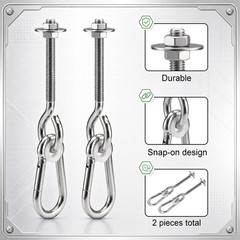 2 Pack 4.13 x 3/8″ Heavy Duty Nylon Bushing Swing Hanger 661 Lbs, Swing Set B…