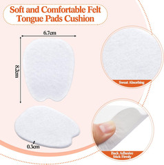 9 Pairs Felt Shoe Tongue Pads Self Adhesive Cushion Inserts White Large Size