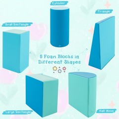 5-Piece Kids Climb Crawl Activity Playset Navy Indoor Foam Blocks Soft Play Fun